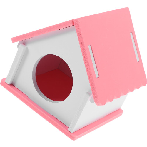 Casinha rosa de PVC para hamster, ninho seguro e reutilizável para dormir, 18 cm (7 polegadas).