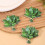 Karymi Green PVC Grapefruit Leaf Fridge Magnet 1.9x1.9 inch 6