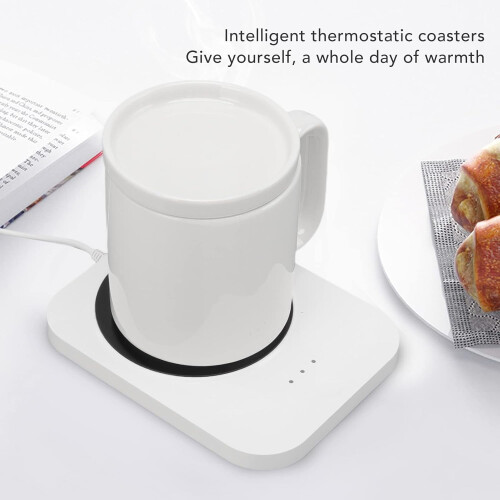 Smart Mug Warmer USB Powered Heating Coaster 3 Gears Temperature Control with Memory Function for All Flat Bottom Cups 2