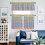 Wood Striped Kitchen Curtains and Valances Set Pink Blue 2