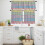 Wood Striped Kitchen Curtains and Valances Set Pink Blue 3