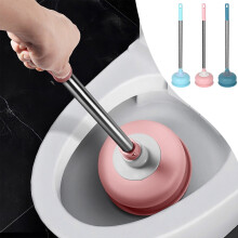 Heavy-Duty Toilet Plunger with Reinforced Rubber Cup for Strong Suction & Fast Clog Removal – Compatible with NAJKZA | Dark Blue