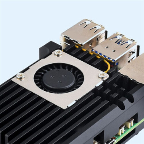 For Raspberry Pi 5 Case Shell with Cooling Fan Metal Armor Shell Enclosure for Pi 5 2