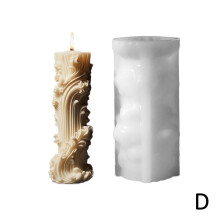 Evropské válcové formy na svíčky pro výrobu svíček DIY3D vyřezávané vlnové silikonové formy na svíčky pro domácí dekoraci