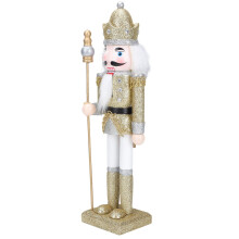 Goldene Nussknacker-Puppe aus Walnussholz, Dekoration für den Schreibtisch, 1 Stück