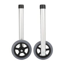 2Pcs Adjustable Aluminum Walker Wheels for Elderly Disabled, 2.4cm Inner Diameter