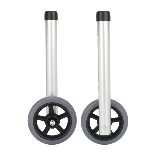 2Pcs Adjustable Aluminum Walker Wheels for Elderly Disabled, 2.4cm Inner Diameter