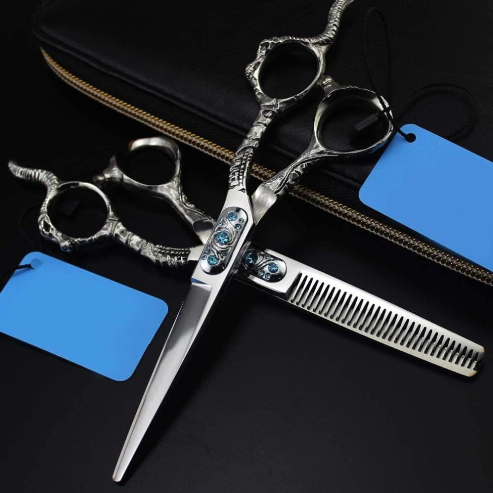 Hairdressing Scissors with Case Hair Scissors Barber Hairdresser Scissors Thinning Shears,Cutting Scissors Set,Flatcut6Inch