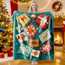 Christmas Print Flannel Blanket Full Size 75x100cm