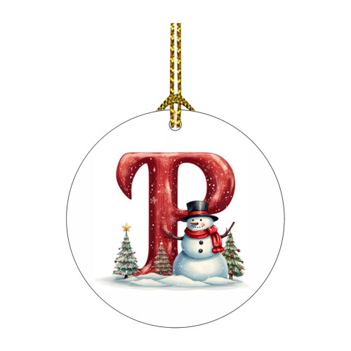 26-Letter Christmas Ornaments Red White Tree Pendant