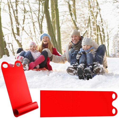 Plastic Snow Sled Extra Thick Roll Up Portable with Handles 2