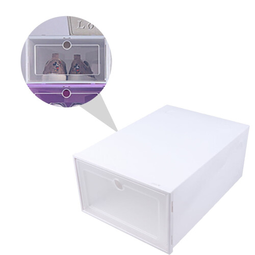 Stackable Plastic Shoe Storage Boxes, 6 Pieces Organizer for Closet and Home 2