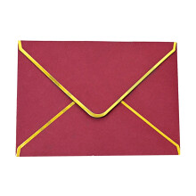 Gold Border Business Envelopes (10 pcs, 7.28"x5.31"), V-Flap, for Office, Invitations, Greeting Cards, Checks & Letters