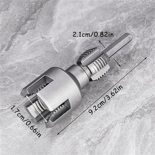 Integrated Pipe Threading Tool for Internal & External Use, Compatible with Electric Drill, 1/2" & 3/4" (DN15/DN20), Silver 1