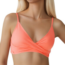 Women's Twist Front V Neck Bikini Top Padded Adjustable Spaghetti Straps Bathing Suit Tops Only