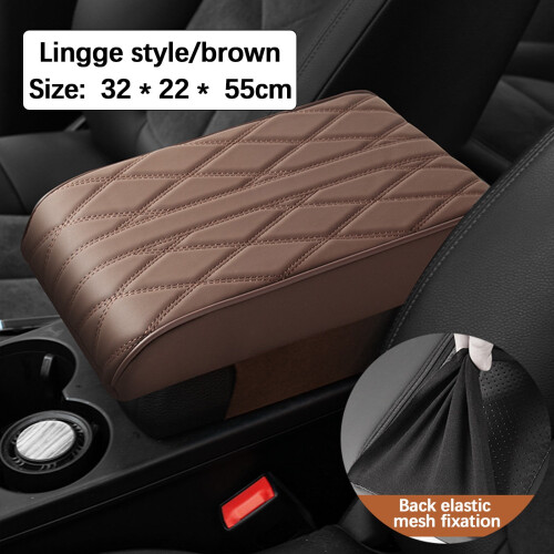 Leather Memory Foam Car Armrest Pad – Widened, Thickened, Soft Support Cushion, Compatible with Universal Armrest Box