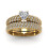 Women's Wedding Band White Stone Gold Ring Size 9 2