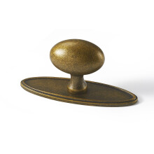 Cabinet Knobs with Backplate - 5 Pack Brass Handles for Dresser Drawer Furniture Bedroom Kitchen