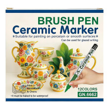 12-Color Dual-Tip Acrylic Paint Markers (Brush & Fine Tip) for Rock, Ceramic, Wood, Canvas, Plastic, Glass, Calligraphy, Cards, DIY Crafts – White