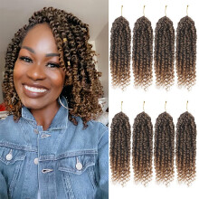 Pre-twisted Passion Twist Crochet Hair, 10", 8 Packs, Ombre, Bohemian Style – Compatible with T30