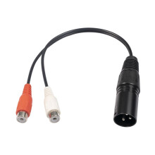 XLR auf RCA Y-Splitterkabel 3-Poliger XLR-Stecker auf 2 RCA Buchse VerstäRker-Mischstecker AV-Kabel XLR auf Dual-Cinch-Kabel 20 cm
