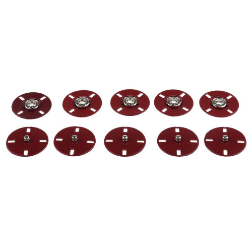 5 Sets Metal Sew on Press Studs Snap Fasteners Button 25mm red 1