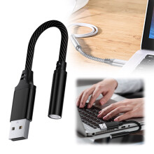USB-auf-3,5-mm-Klinken-Audioadapter, USB-auf-Audio-Aux-externe-Stereo-Soundkarte, USB-auf-3,5-TRRS-Buchse-Kopfhörer