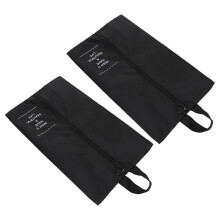 Lot de 2 pochettes à chaussures noires imperméables avec fermeture éclair, idéales pour les voyages, le camping et l'alpinisme.