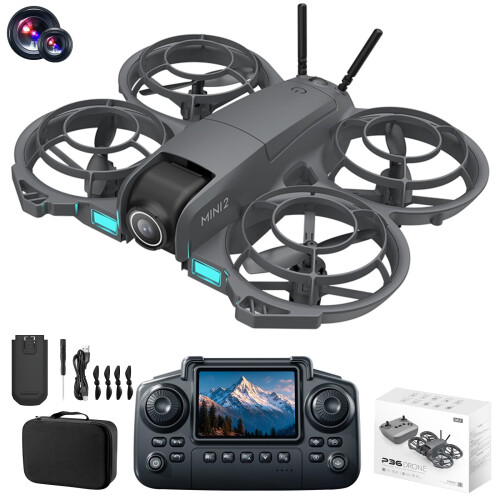 Beginner RC Quadcopter w/ 2.4" Screen, Headless Mode, Altitude Hold, Speed Control, Prop Guards – Compatible with ESC Camera Remote