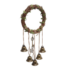 Handmade Witch Wind Chime Alloy Rope Rattan 5.9 Inch