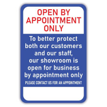 Open By Appointment Only Metal Aluminum Sign Size: 8 x 12 Inch