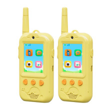 2-Pack Rechargeable Video Walkie Talkies with Camera, HD Voice/Video, Indoor/Outdoor, Cartoon Design Toy Gift for Kids – Compatible with AA