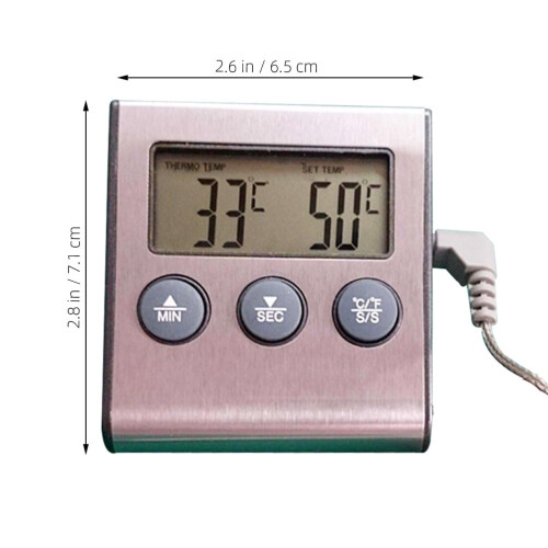 Digital Oven Thermometer with Timer and Stainless Steel 1
