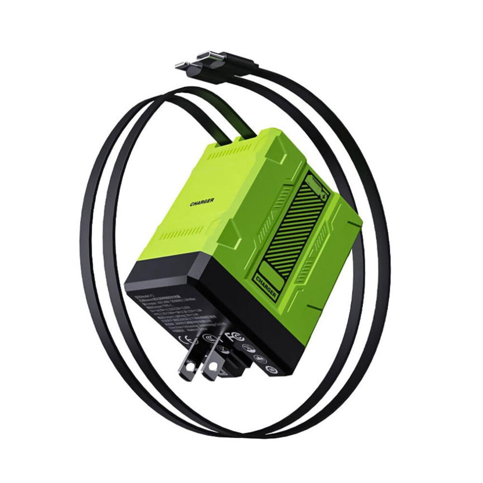 Upgraded 2 In 1 Fast Charger 120W, 2025 New Retractable Wall Fast Charger Module, Foldable Charging Adapter Wall Plug For All Smartphones Orange/Green/Black 9097180882336
