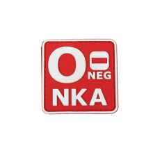 Blood Type POS NKA Medical PVC Patch, 3D Rubber, Noctilucent