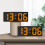 Digital Alarm Clock LED Large Digital Display Fashion Alarm Clock Fully Functional Desktop Bedside Study Kitchen Clock Black Frame, Orange 6