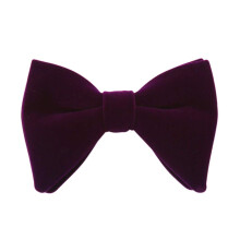 Mens Oversized Velvet Bow Tie Solid Color Formal Tuxedo Pre-Tied Big Bowtie