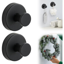Upgraded Suction Cup Hooks for Door Wreaths, Compatible with Glass Window, Shower, Towel & Bathroom – Halloween/Christmas
