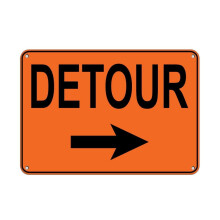 Warning Sign Right Arrow Detour Traffic Sign Road Sign Business Metal Sign (Aluminum) Size: 8 x 12 inch