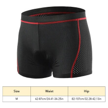 Cycling Compression Underwear Breathable Quick Dry Red M 62-87cm Waist