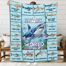 Plaid requin 76 x 102 cm, flanelle ultra douce pour tout-petits, bébés et animaux de compagnie – Cadeau idéal pour les amoureux des requins,