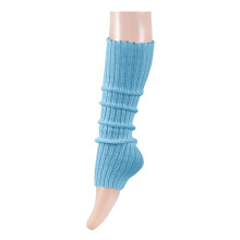 Women Knit Leg Warmers 80s Eighty's Ribbed Solid Color Leg Warmers for Party Sports Light Blue 40CM