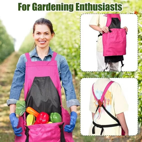 Waterproof PVC Gardening Apron – Adjustable, Quick-Drop Storage, Deep Pockets for Tools & Produce 1