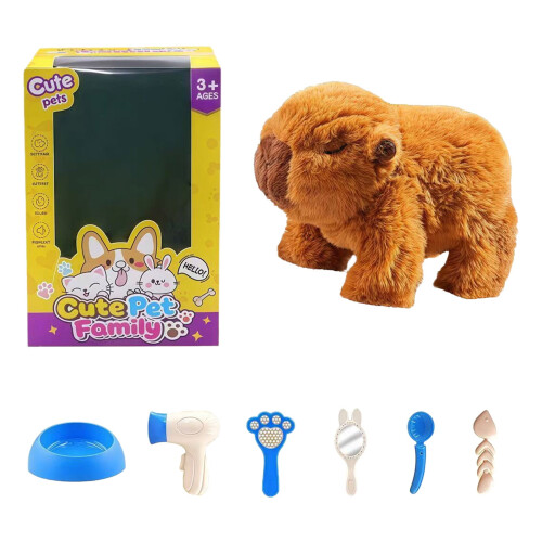 Λούτρινο παιχνίδι Capybara με περπάτημα, ηλεκτρικό διαδραστικό λούτρινο ζωάκι 5,91" με