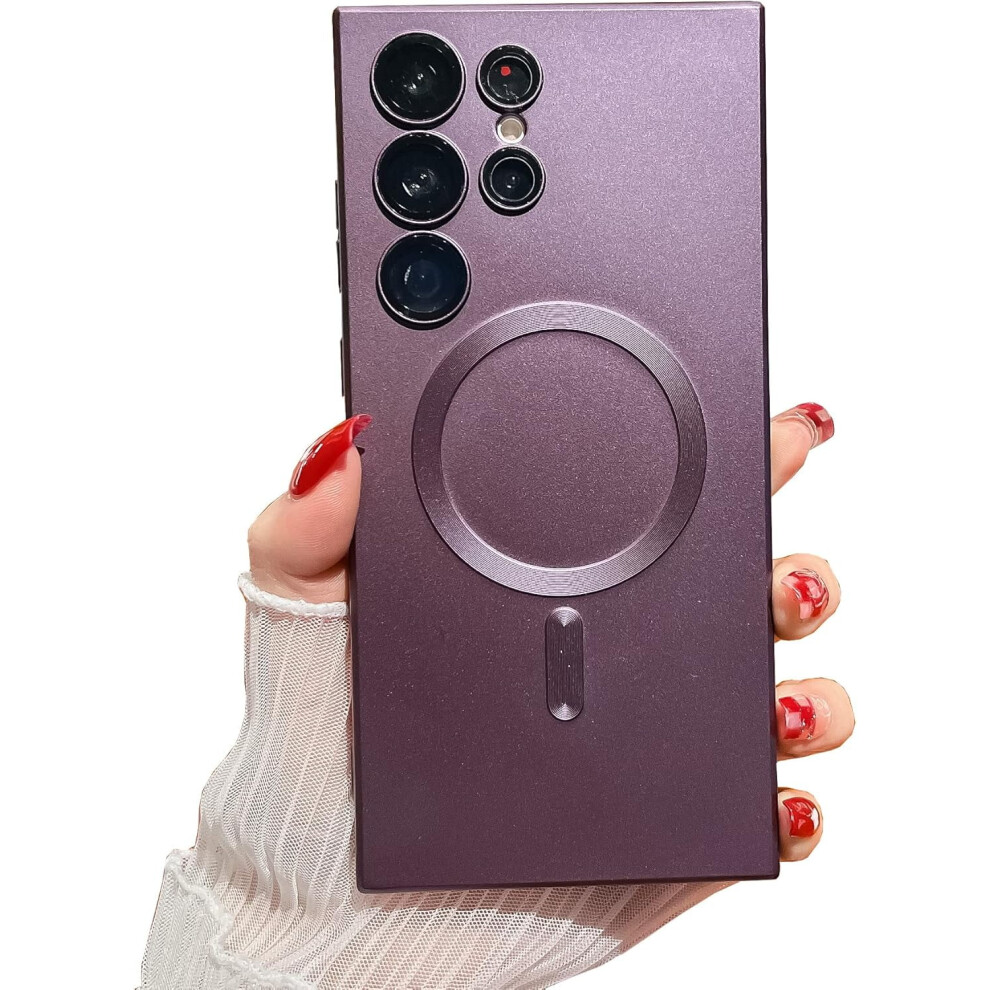 Magnetic Case For Samsung Galaxy S23 Plus, Compatible With MagsafeâSoft Silicone, Camera Protection, Anti-Fingerprint, Shockproof, Purple 9426043914455