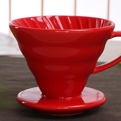 Manual Filter Coffee Maker Ceramic Coffeepot Red 1Pcs for Coffee Lovers 1