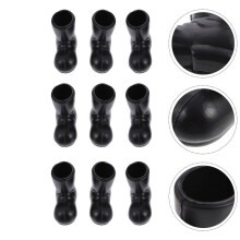 Simulation Santa Boots Ornament Black Plastic Dollhouse Decor for Desktop 12Pcs