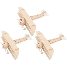 HOMEMAX DIY houten vliegtuigspeelgoed voor kinderen met verf en montage, perfect voor decoratie en als cadeau (3 stuks)
