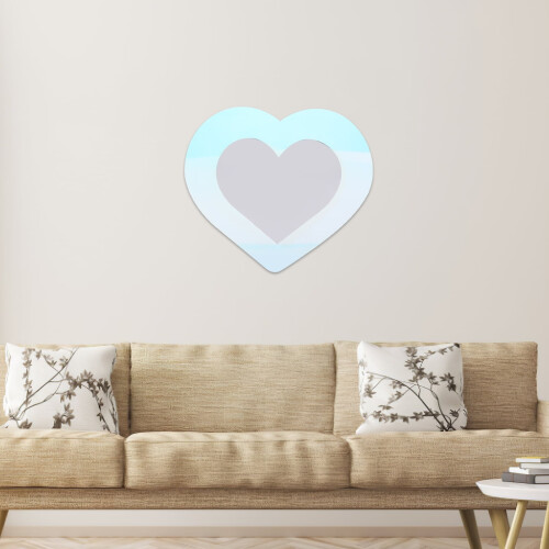 Wall Mirror Set Rustic Heart Shape 2 pcs 1