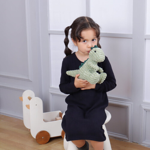 Dinossauro de pelúcia de veludo cotelê, tamanho P, para crianças, 20 cm (7,9 polegadas). 1